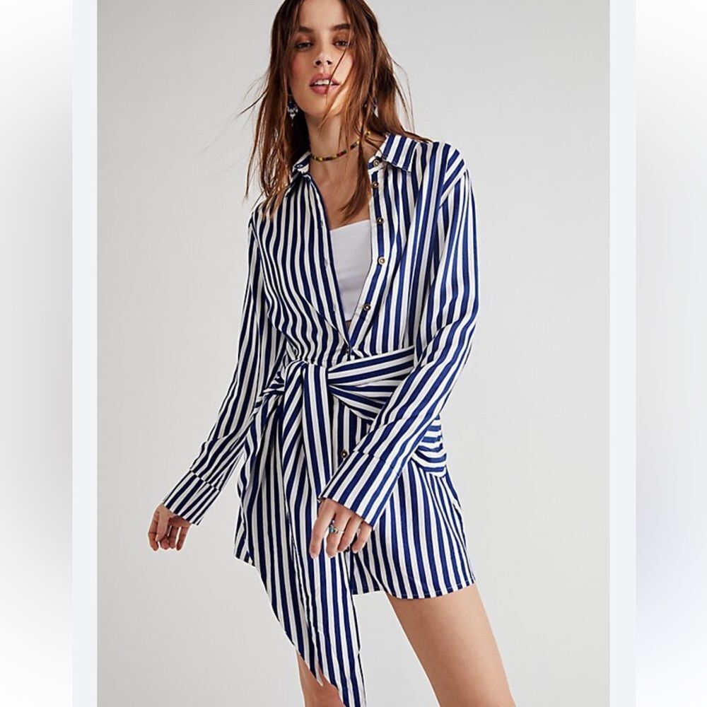 Free People‎ X Jen's Pirate Booty Amata Shirt Dress Sz LG